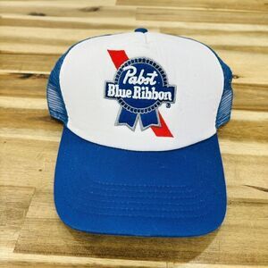 Pabst Blue Ribbon PBR Mesh Snapback Trucker Hat Red/White/Blue